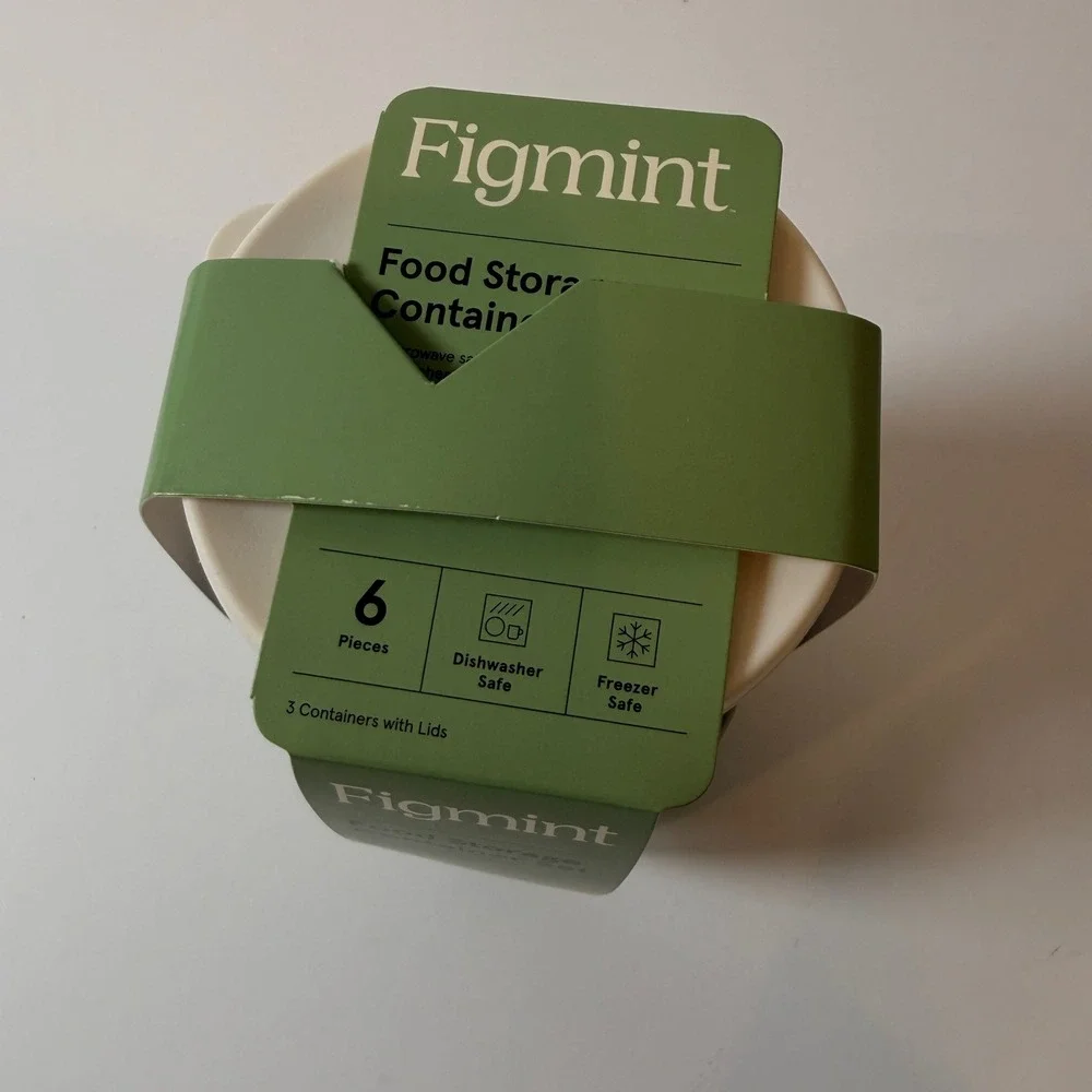 Figmint 6 Piece Food Storage Container Set Recycled PET BPA Free Earth Tones